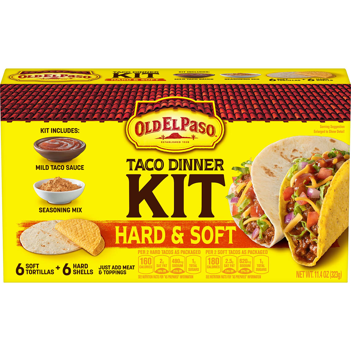 Old El Paso Taco Dinner Kit Hard Soft 11 oz Box